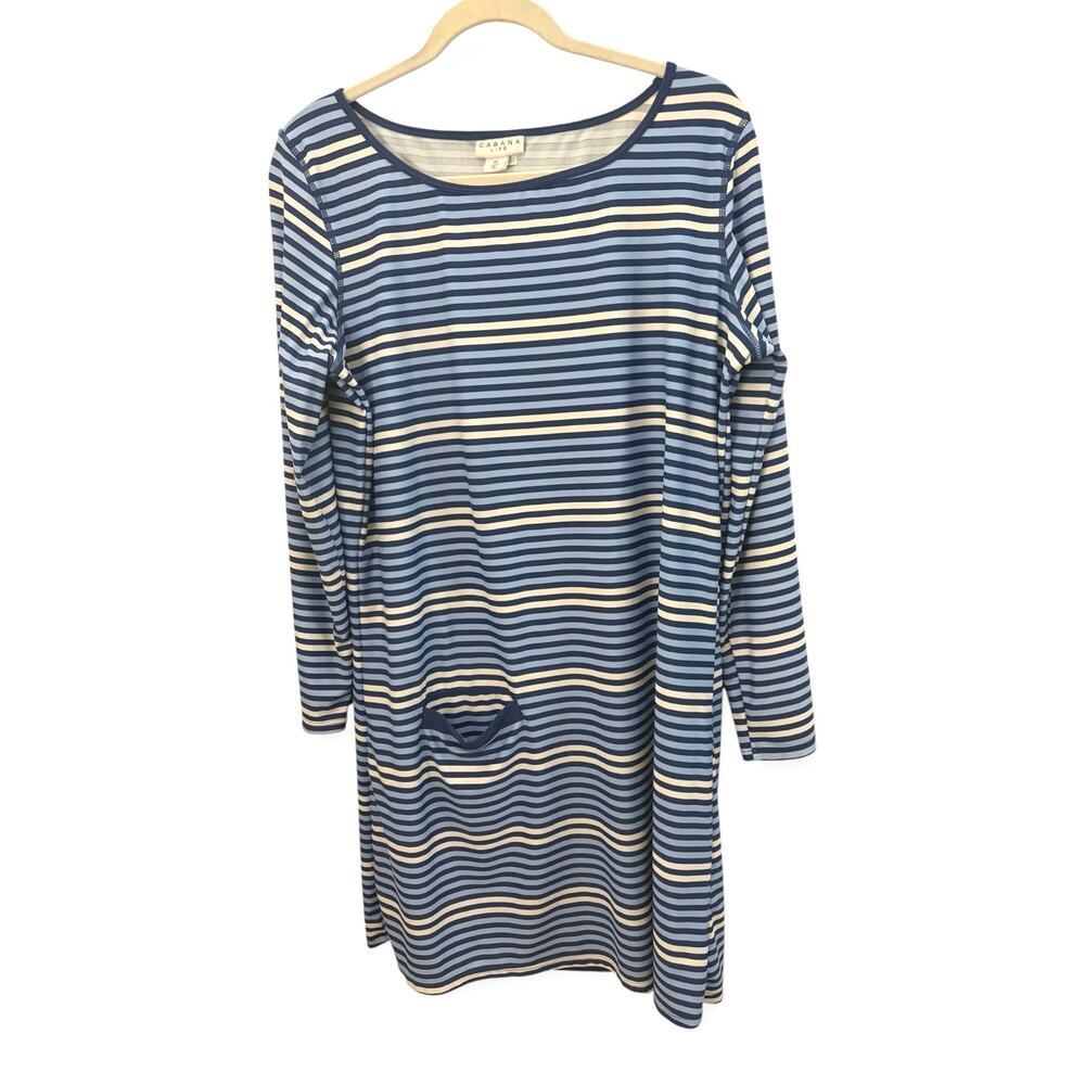 Cabana Life Cover Up Striped Dress XL Athletic Sporty Beachy Resort Cruise